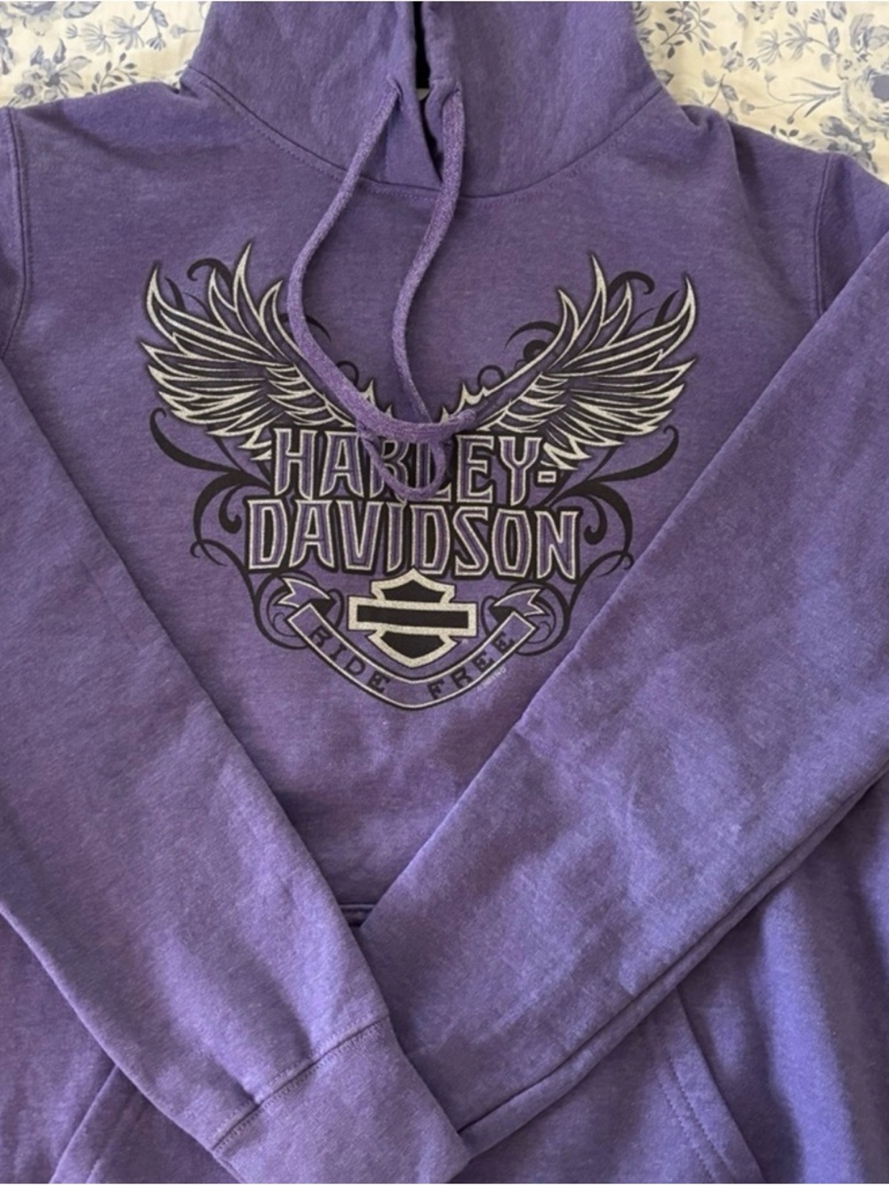 Harley-Davidson Purple Winged Logo Pullover Hoodie